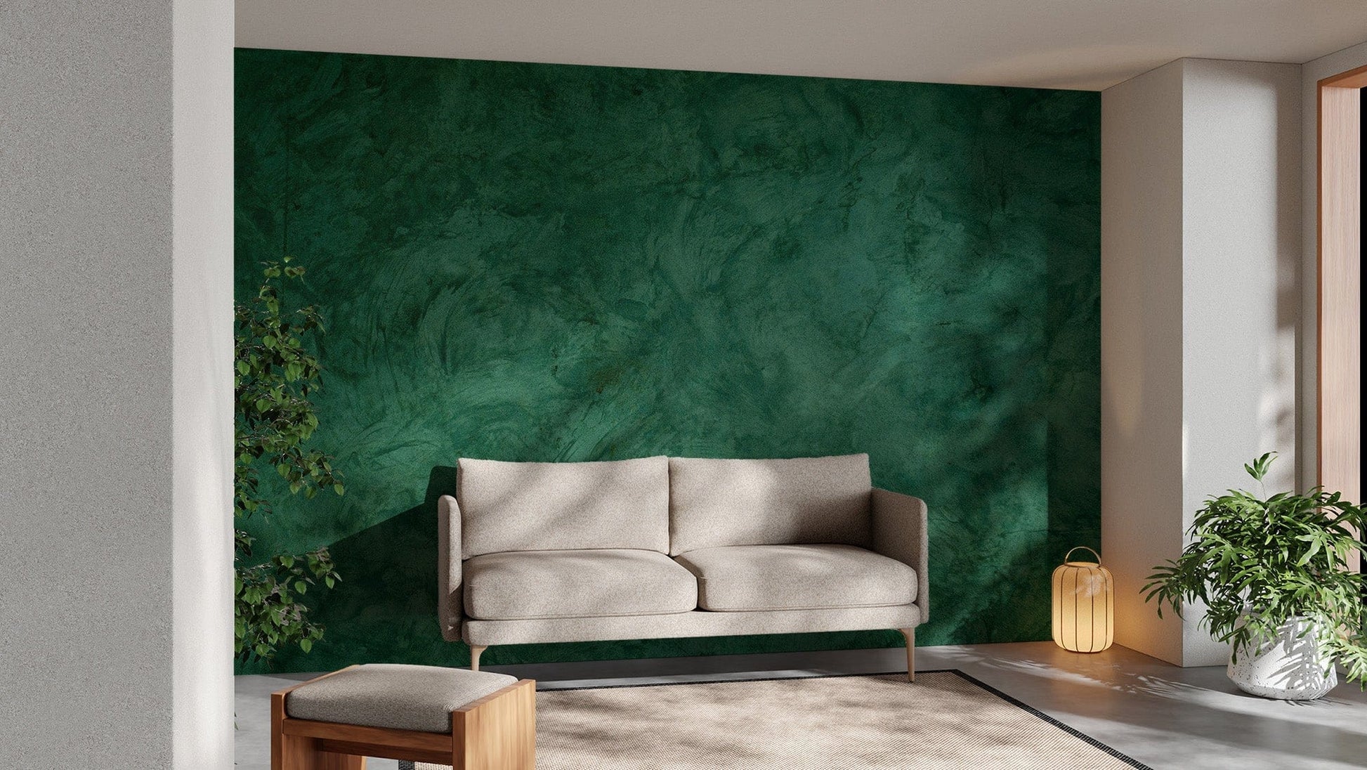 Green Grunge Cement Wallpaper Mural - Giffywalls Concrete-02