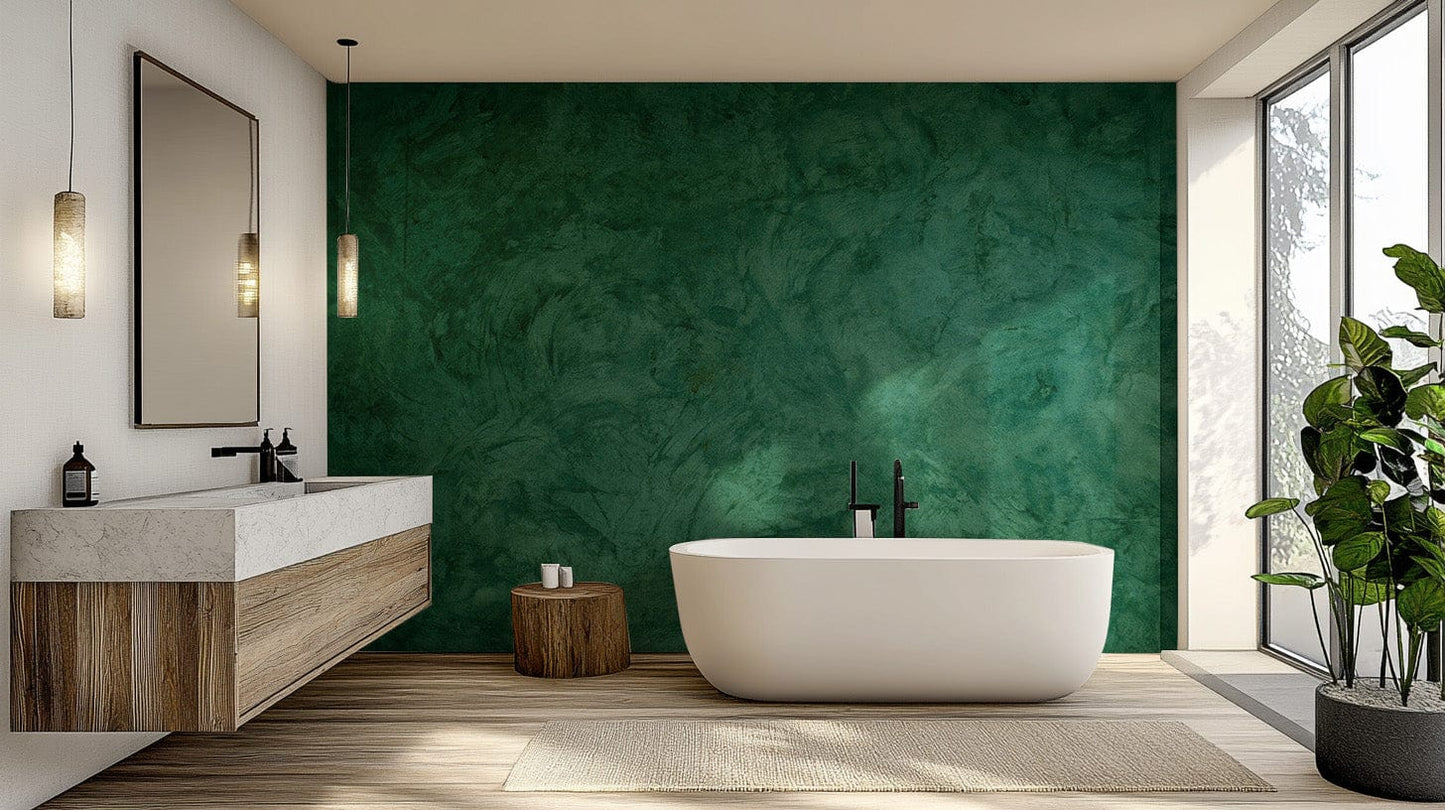 Stylish green grunge cement wallpaper for walls Concrete-02