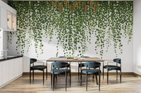 Green Hanging Ivy Leaves Wallpaper Mural - Giffywalls tropical-13