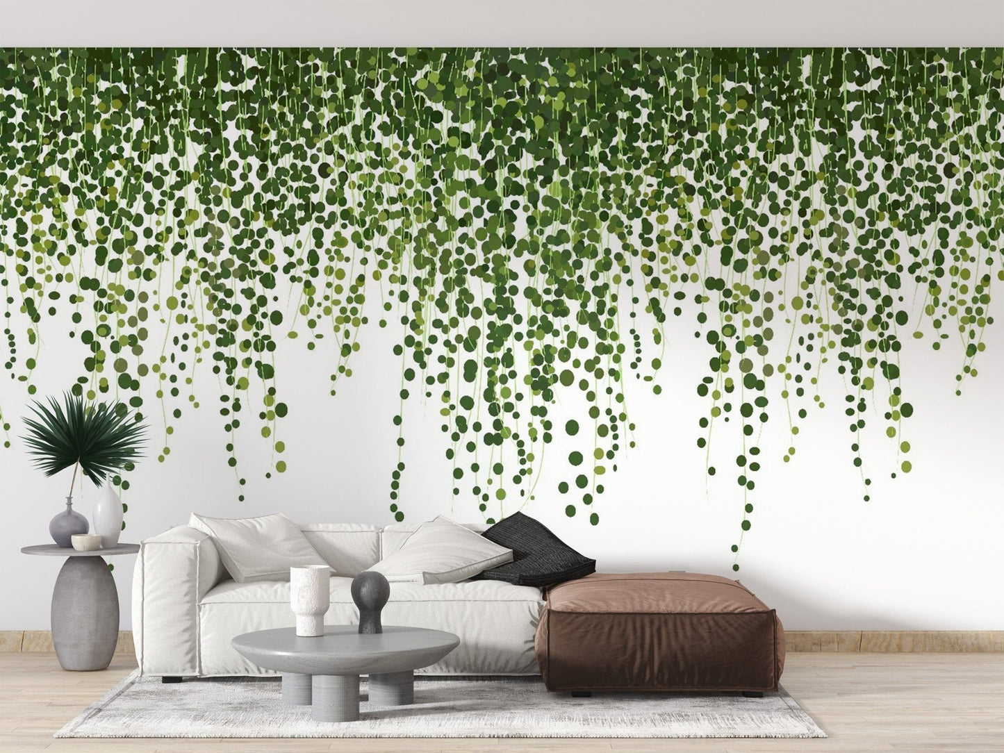Green Hanging Ivy Leaves Wallpaper Mural - Giffywalls tropical-13