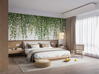 Fresh green hanging leaves mural wallpaper tropical-13
