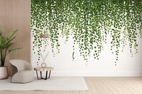 Lush green hanging ivy wallpaper design mural tropical-13
