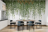 Green Hanging Ivy Leaves Wallpaper Mural - Giffywalls