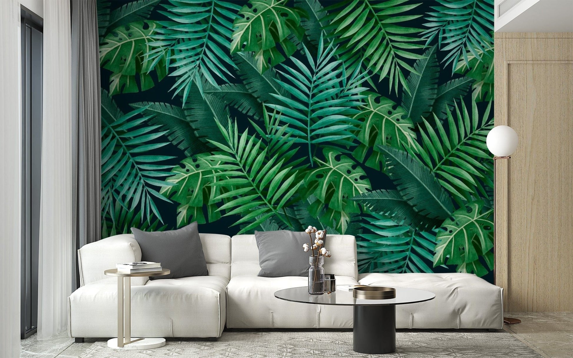 Green Leaves Wallpaper Mural - Giffywalls
