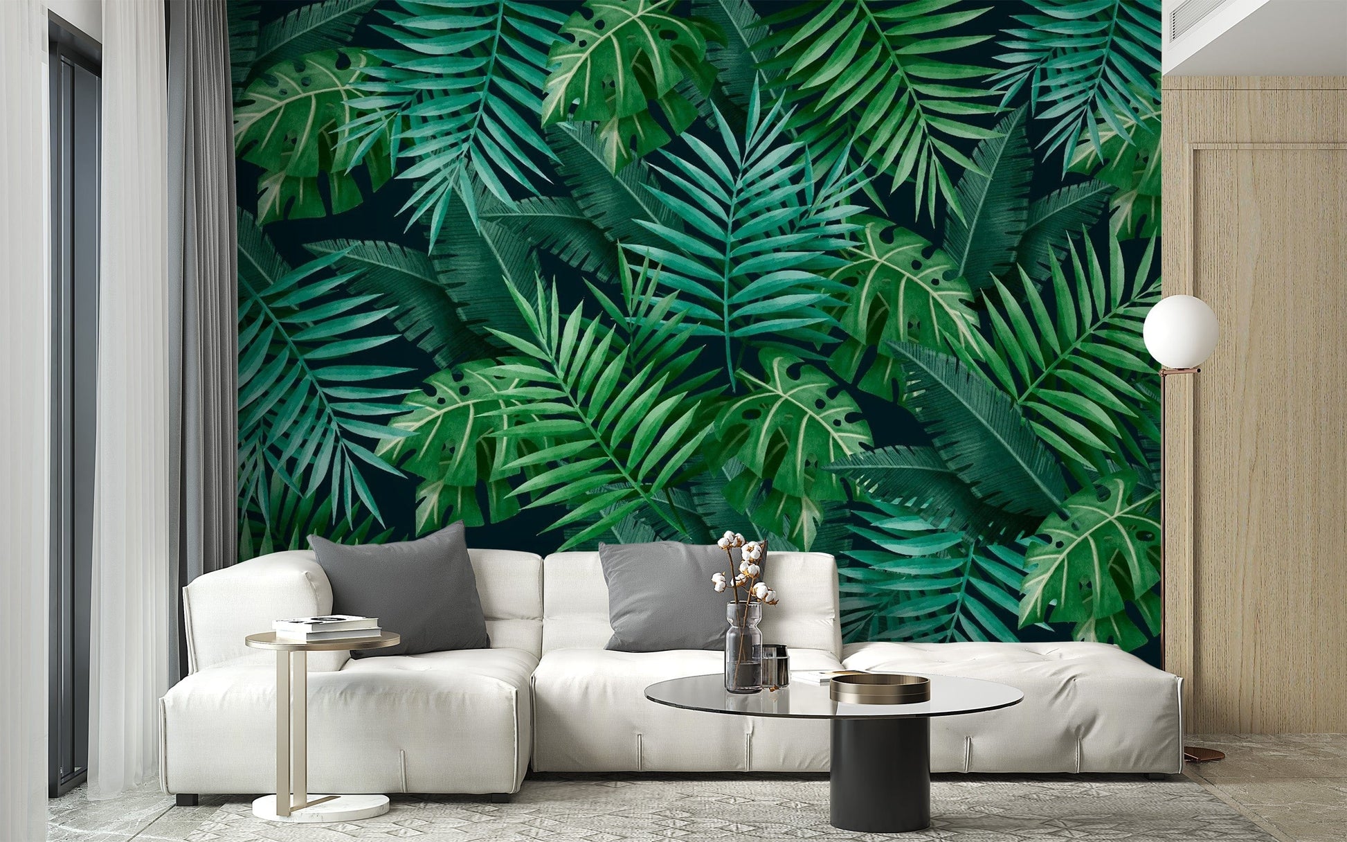 Green Leaves Wallpaper Mural - Giffywalls