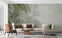 Fresh green leaf mural for home decor
