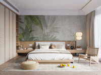 Vibrant green botanical wallpaper design
