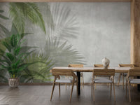 Tropical green leaves mural for interiors
