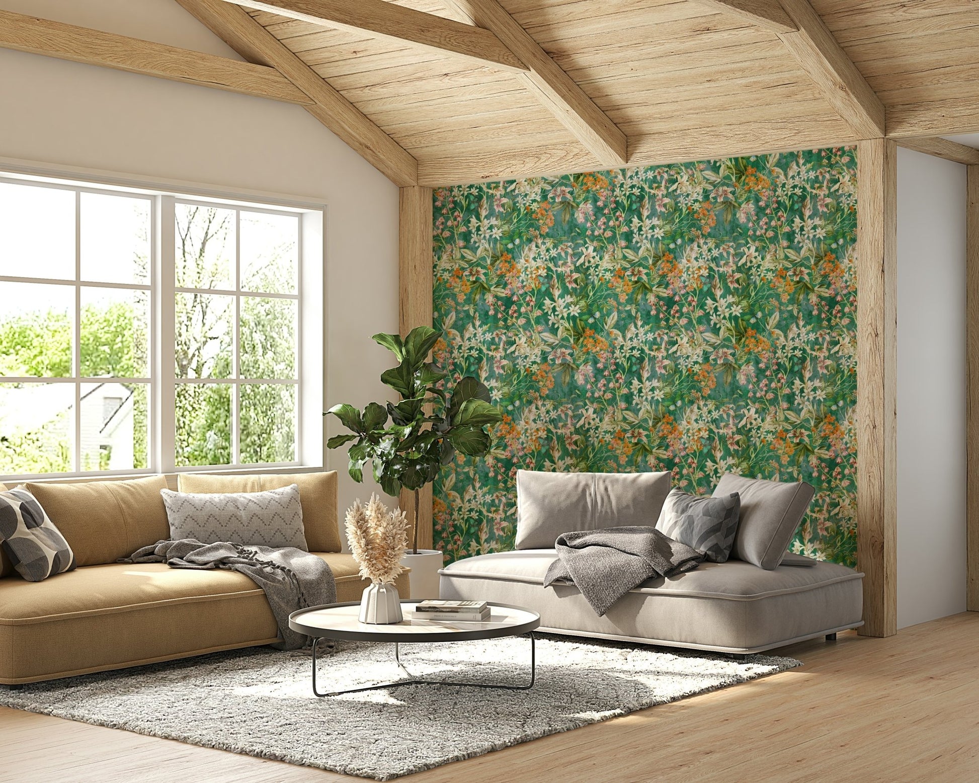 A detail shot of the rolling hills in the wallpaper., GD4534