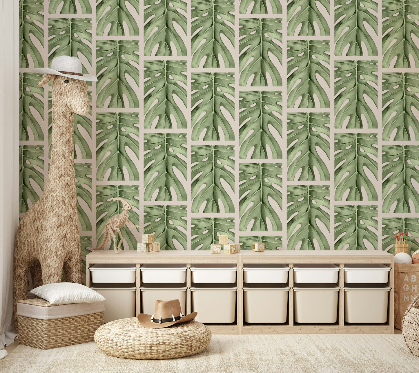 The colors are lush and vibrant, with various shades of green.

