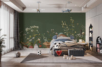 Green Mushroom Garden Wallpaper Mural C558