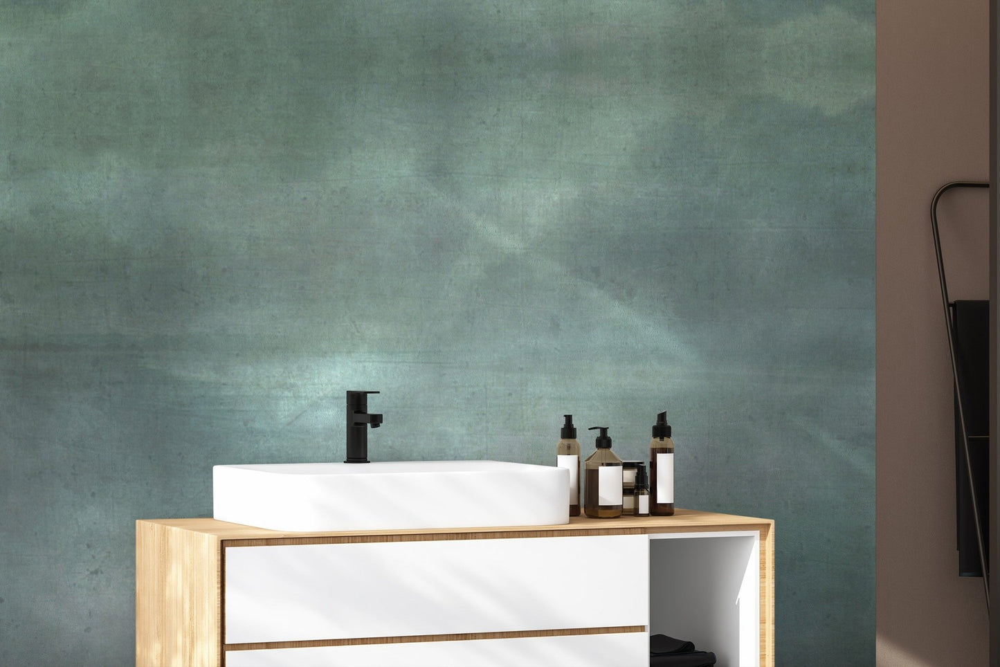 Ombre wallpaper in calming green tones
