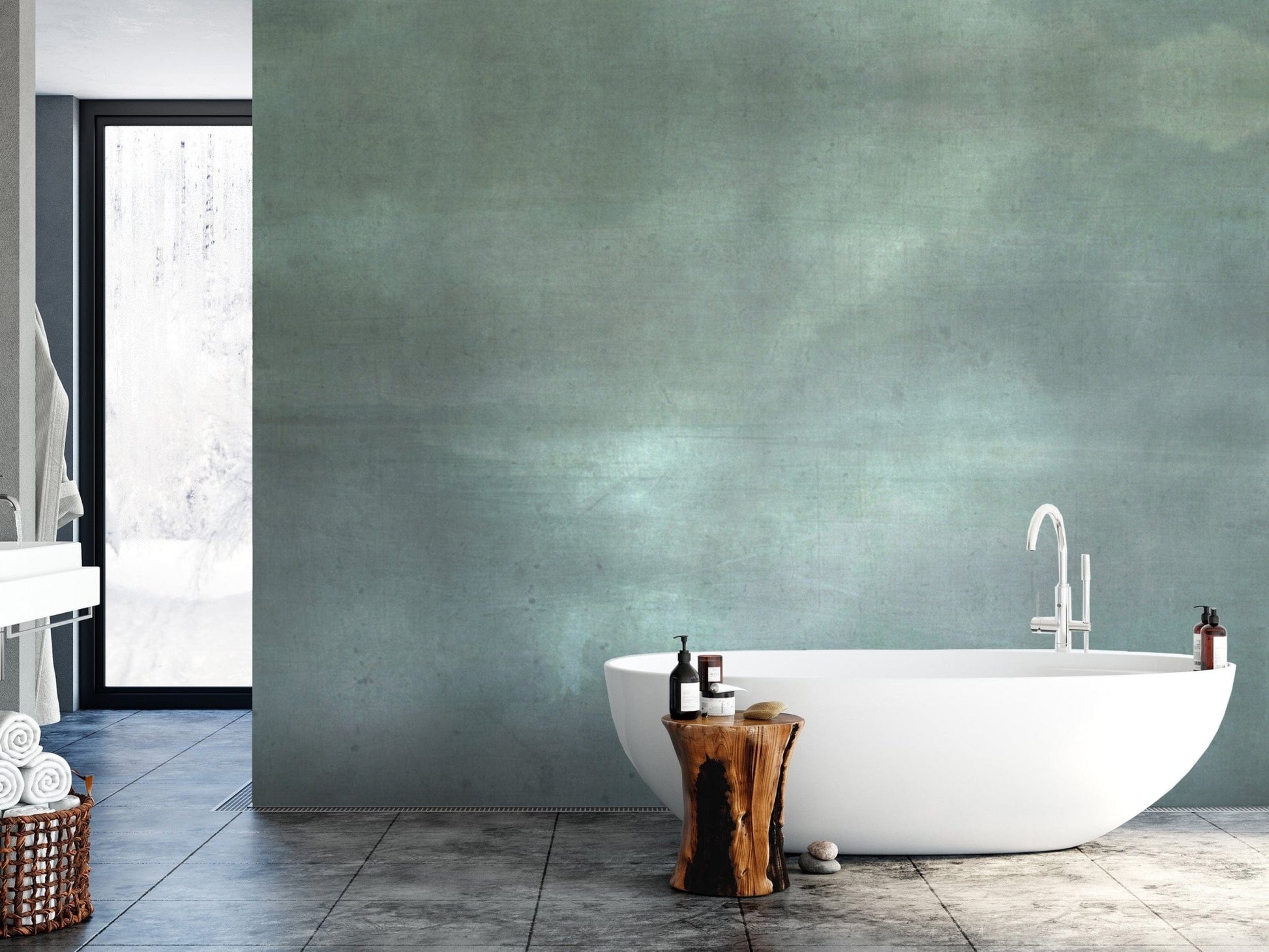 Stylish green gradient wall wallpaper
