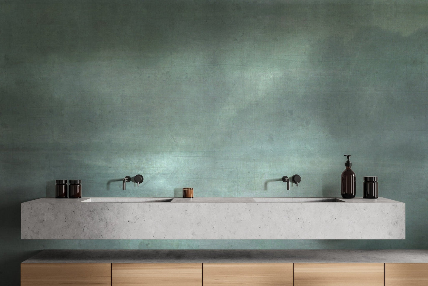 Textured green ombre wall covering

