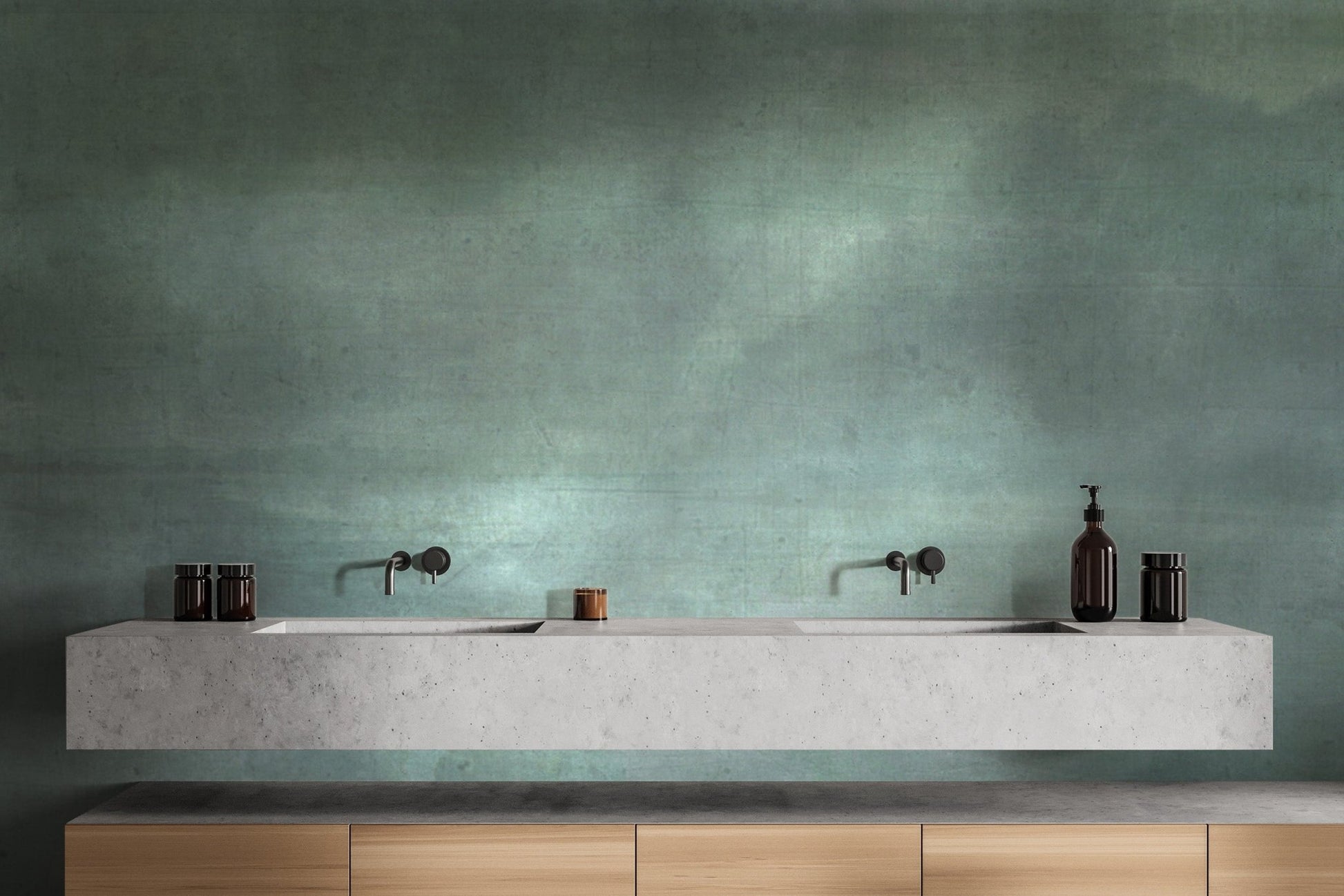 Textured green ombre wall covering
