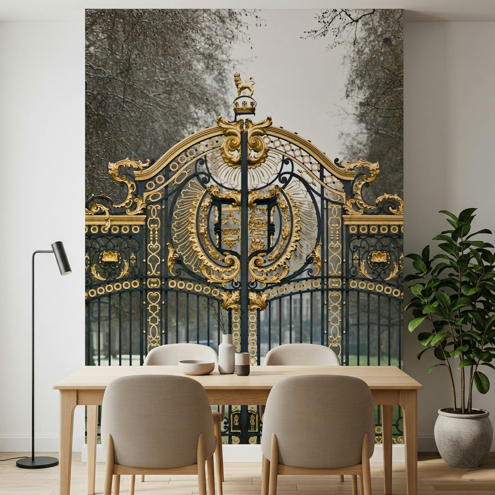 Elegant garden gate wallpaper for a feature wall in a guest suite wall mural., GD7689