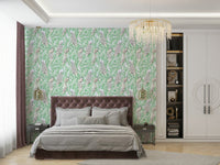 Bright botanical wallpaper for bedrooms

