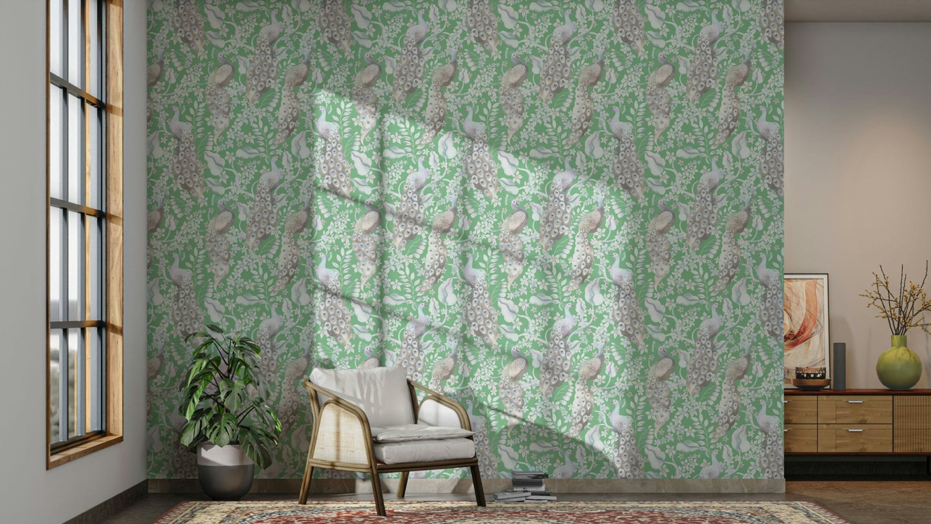 Bohemian style tropical wallpaper texture

