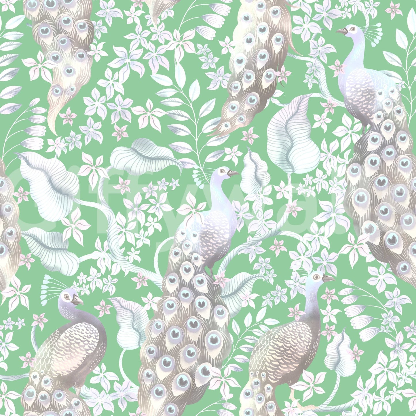 Tropical exotic wallpaper for interiors

