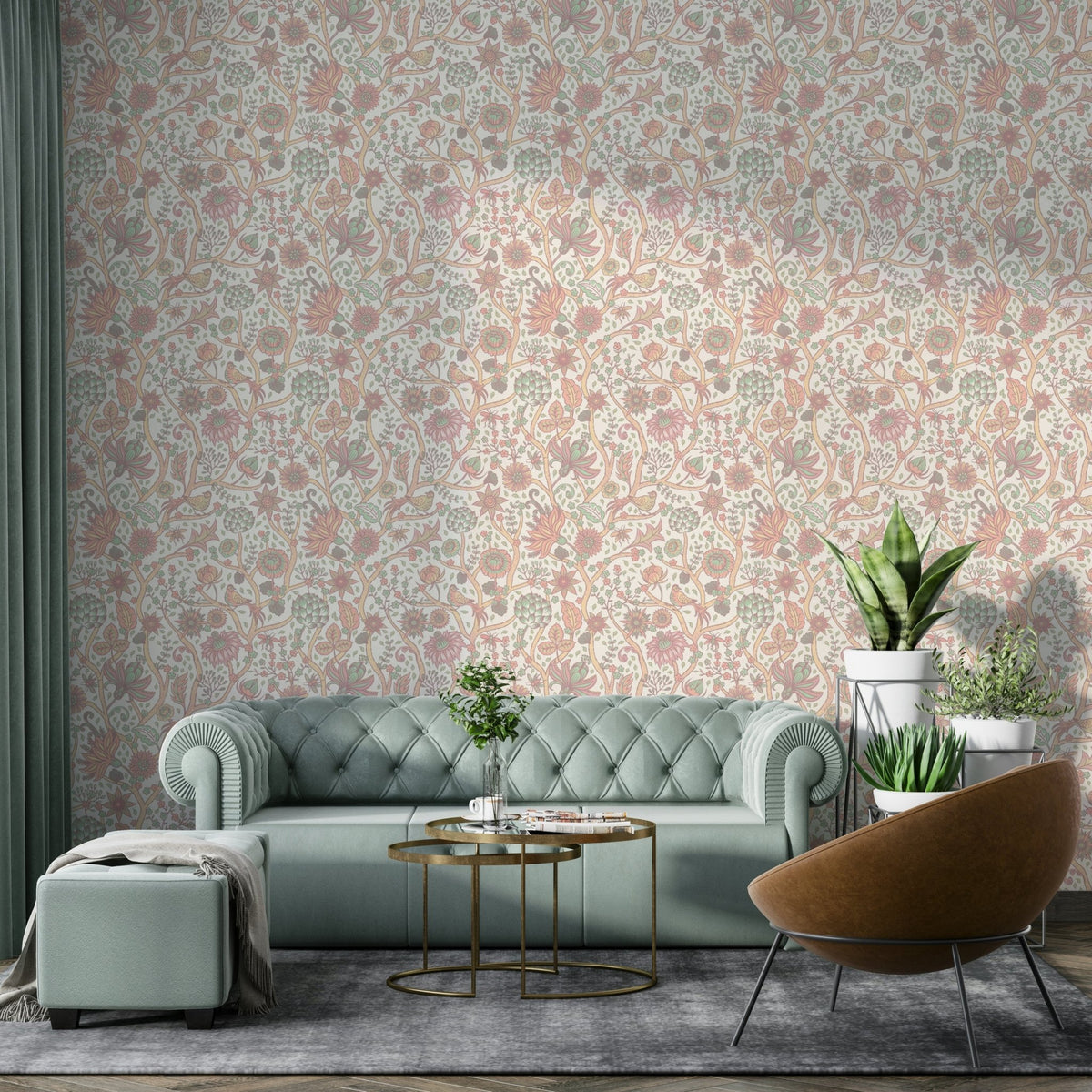 Nature inspired blush wall mural GD484


