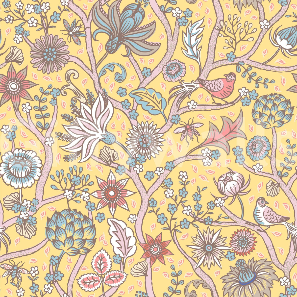 Bird and blossom tree wallpaper GD483

