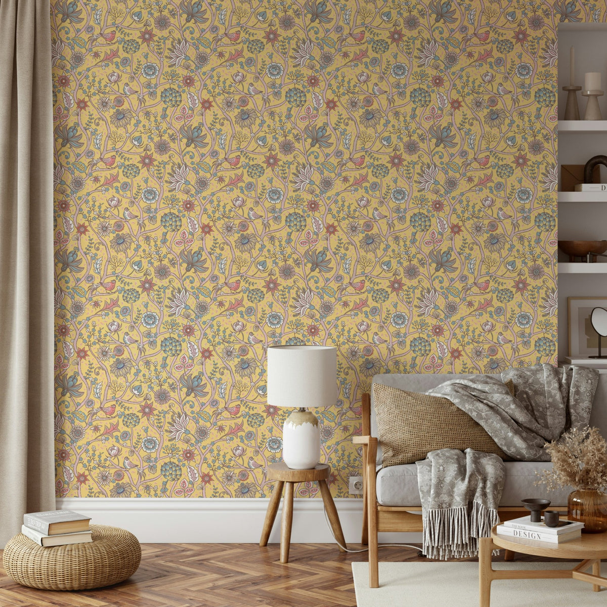Yellow leafy botanical wall art GD483

