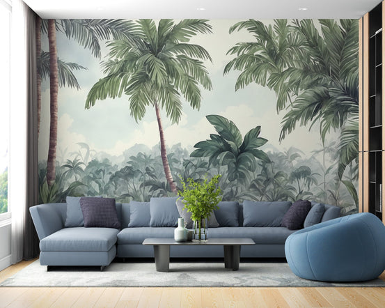 Watercolor Green Trees Wallpaper A498
