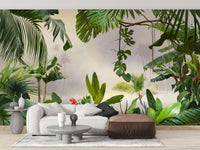 Green Tropical Forest Trees Wallpaper Murals - Giffywalls A584