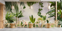 Lush green tropical forest wallpaper design A584