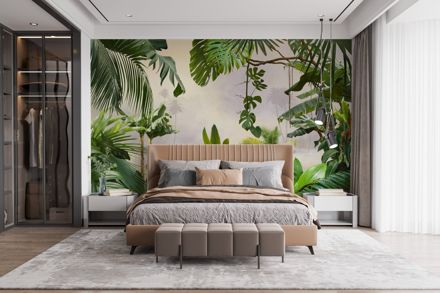 Serene tropical forest peel-and-stick wallpaper A584