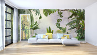 Palm leaves wallpaper for serene spaces A584