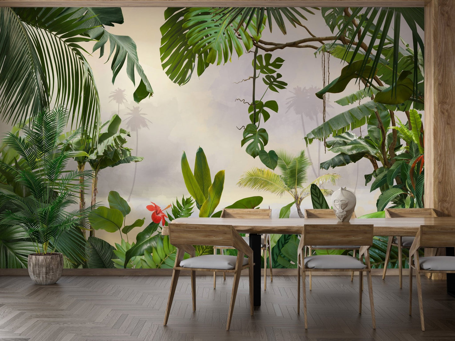 Green Tropical Forest Trees Wallpaper Murals - Giffywalls  A584