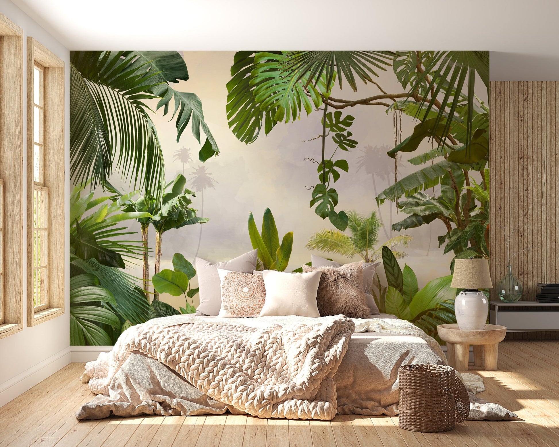 Green Tropical Forest Trees Wallpaper Murals -  A584