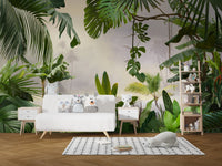 Green Tropical Forest Trees Wallpaper Murals - Giffywalls A584