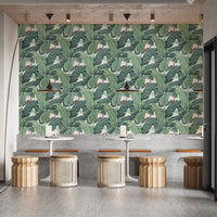 Bold banana leaf tropical wallpaper design
 B111