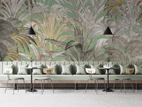 Nature-inspired tropical foliage mural
