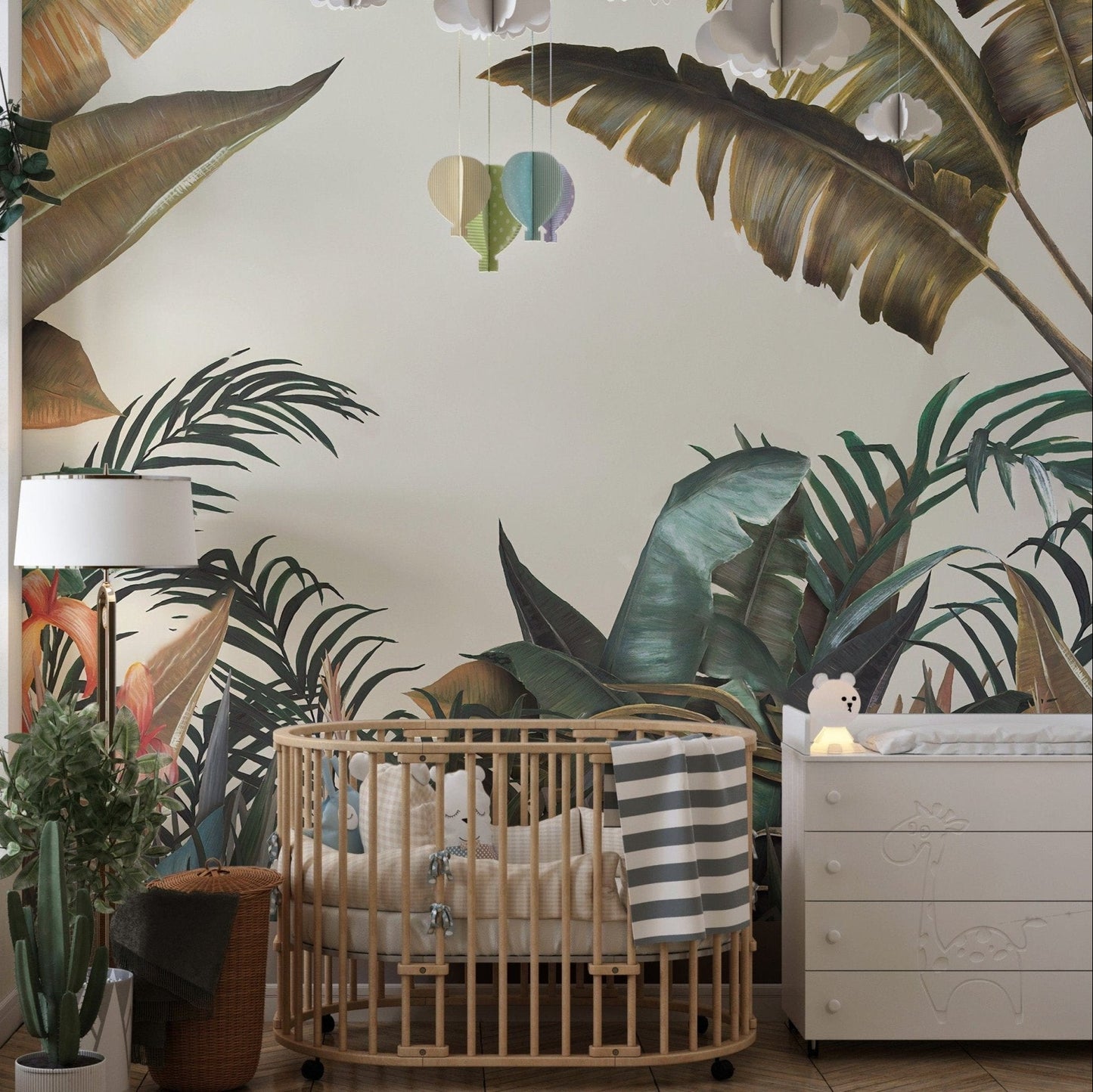 Monochrome Tropical Leaves Wallpaper Mural A509