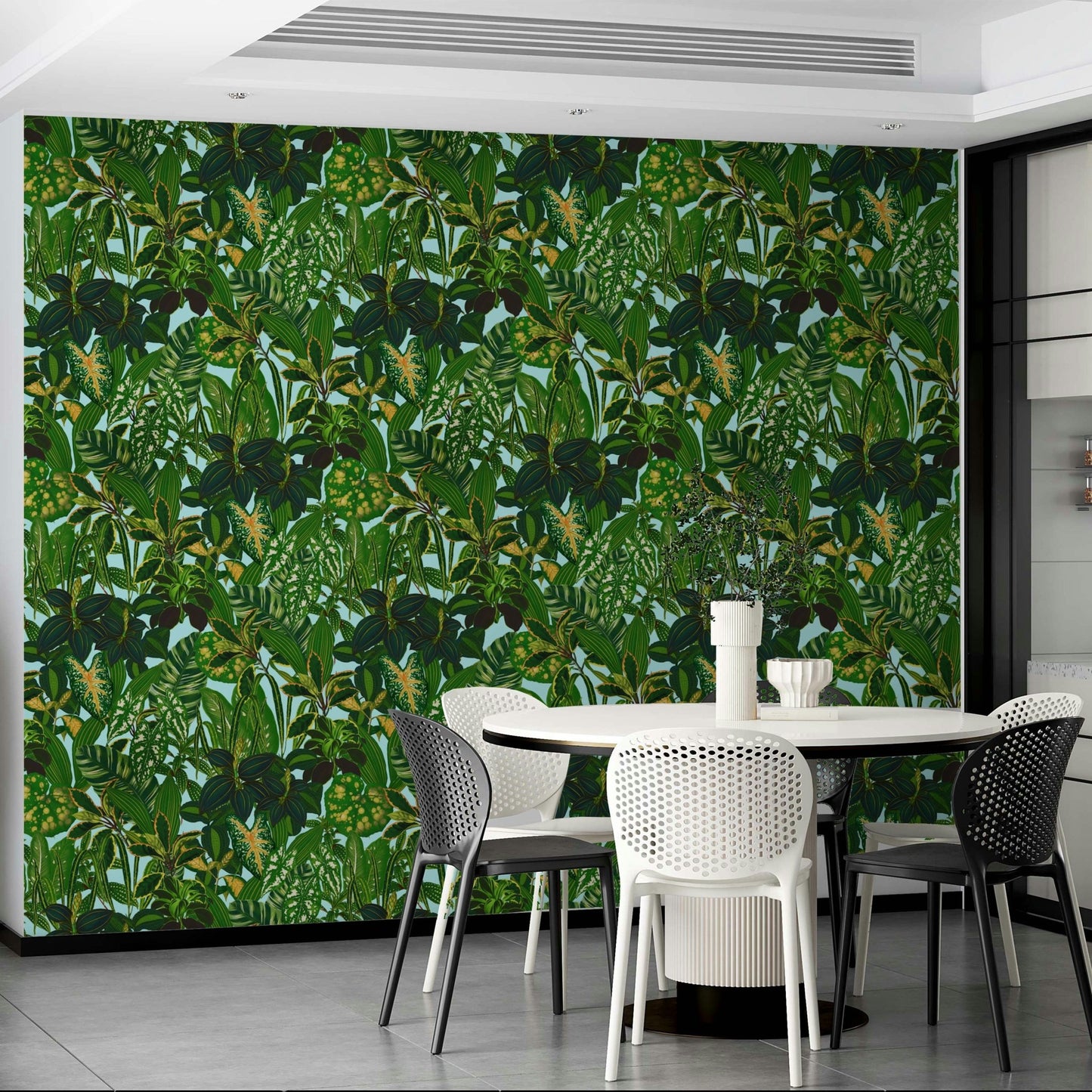Nature-inspired wall mural.
