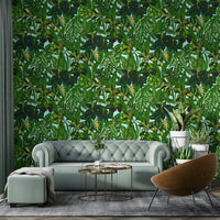 Tropical plants mural for a sunroom.
