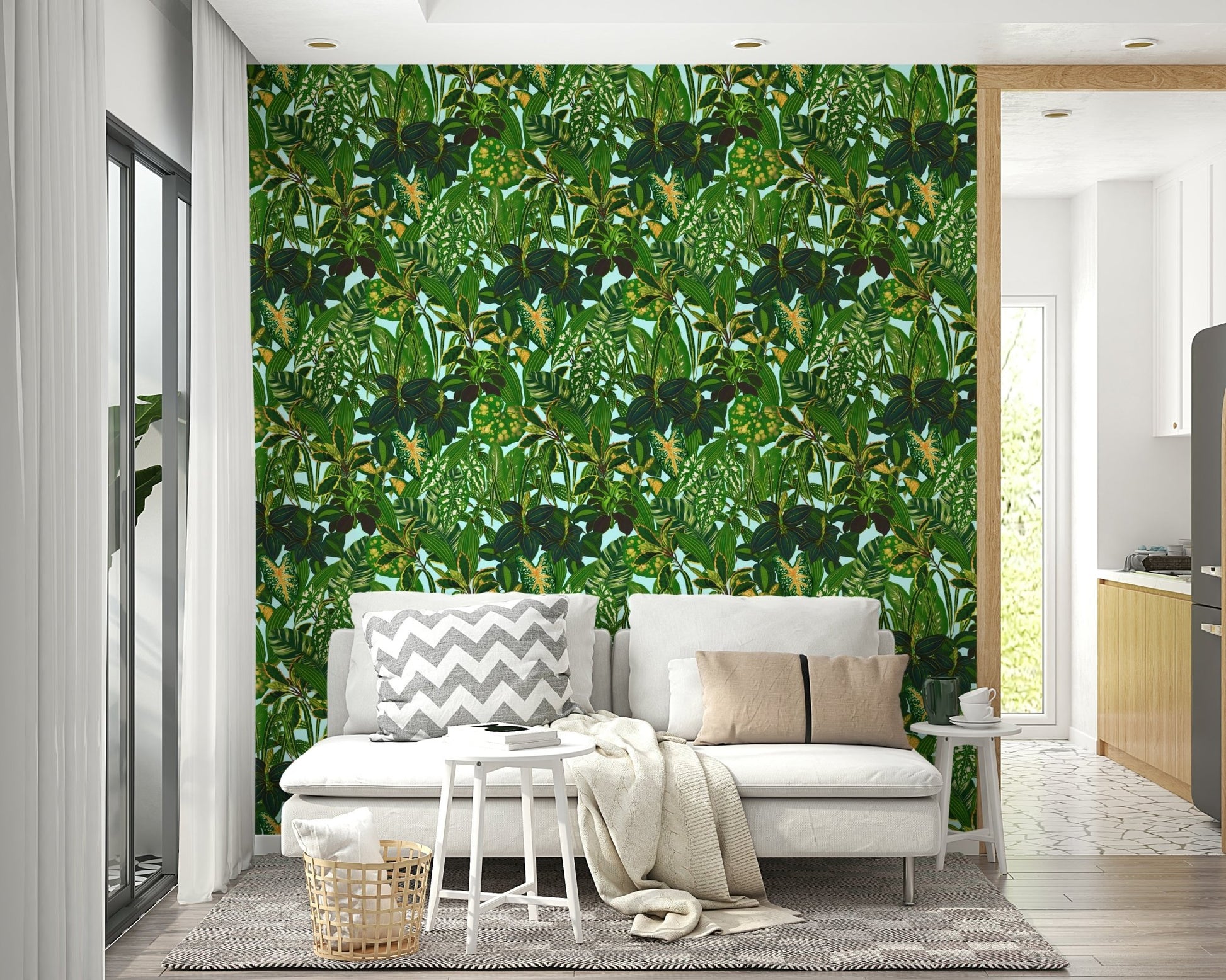 Lush botanical print wallpaper.
