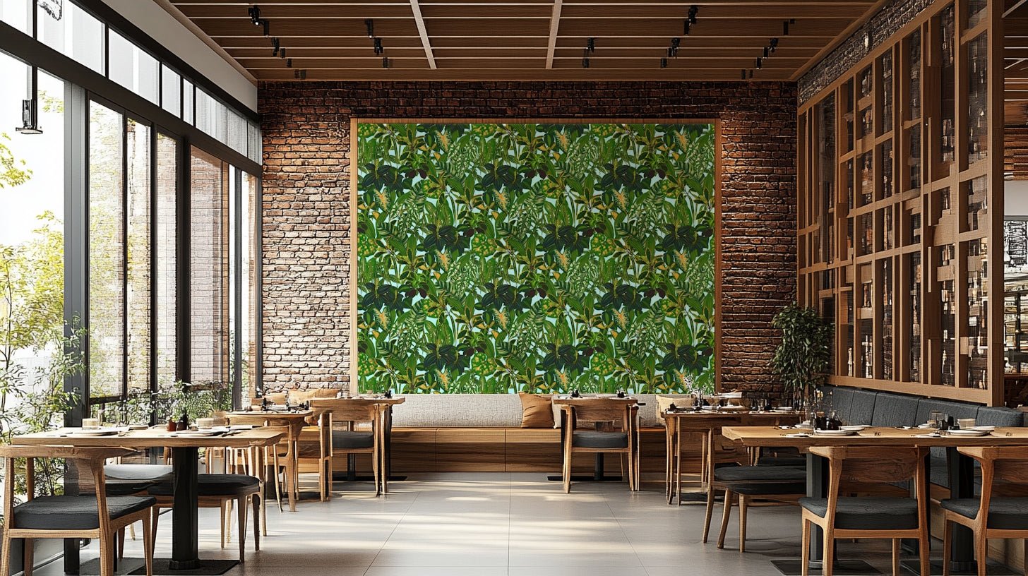 Lush botanical wallpaper.
