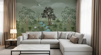 Green Valley Crane Vista Wall Mural
