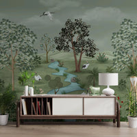 Green Valley Crane Vista Wall Mural