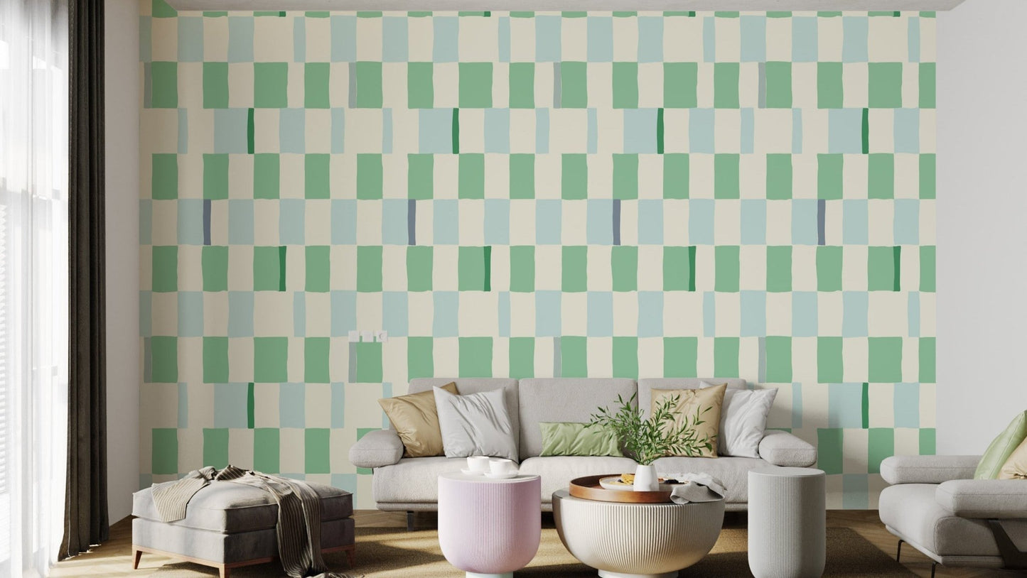 Refreshing green wallpaper with a soft verdant breeze design.
