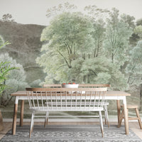 Green Verdant Watercolor Leafy Wall Mural - Giffywalls