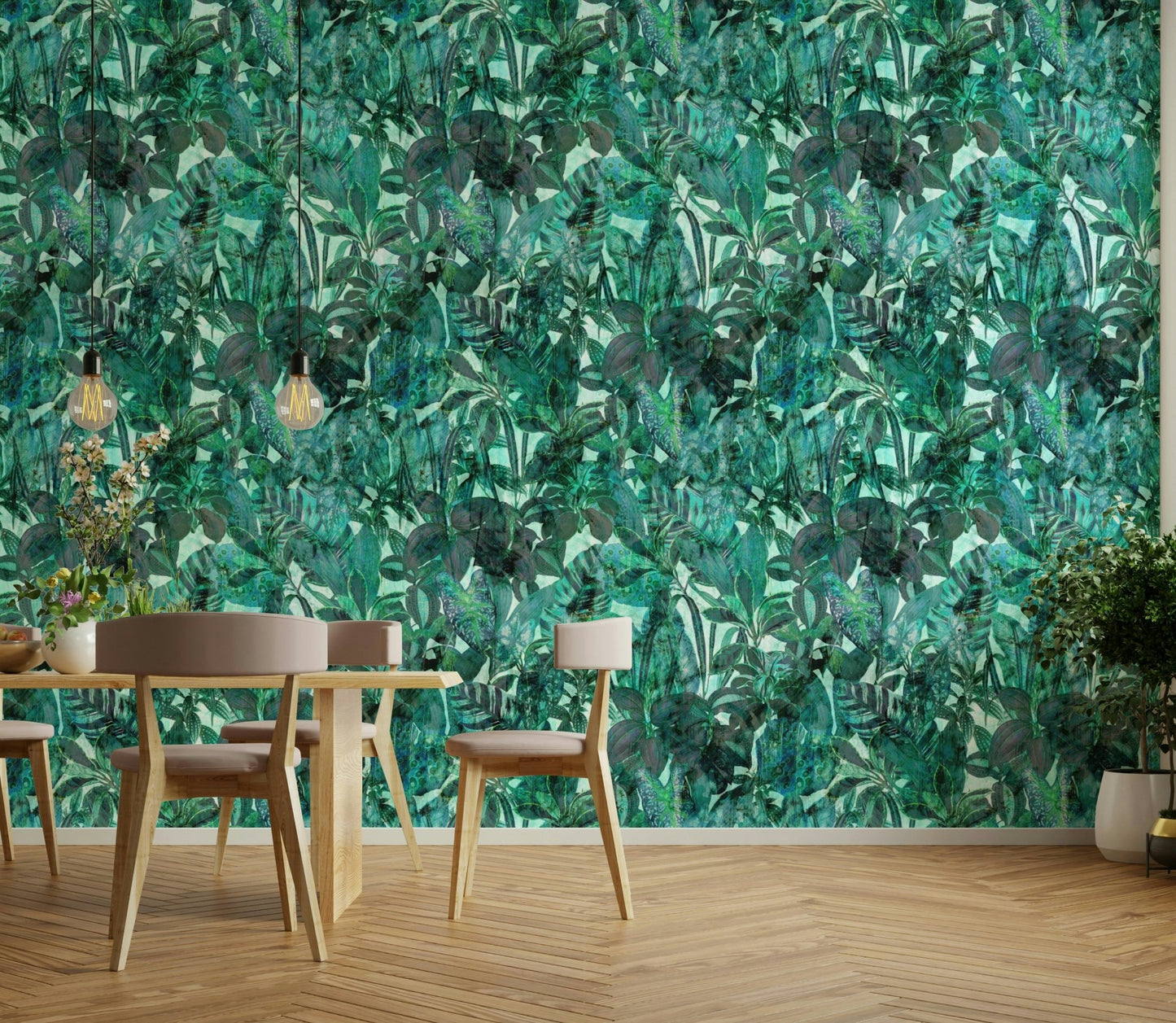 Clean green wallpaper.
