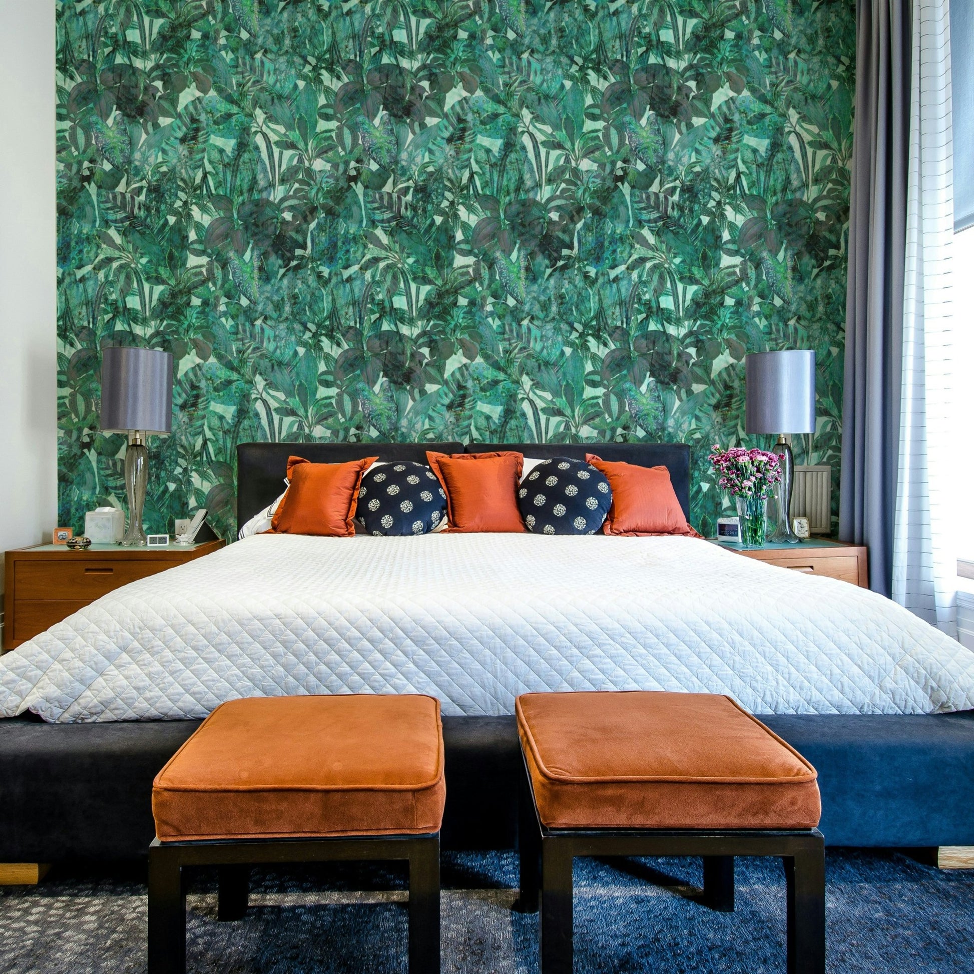 Simple green wall decor.
