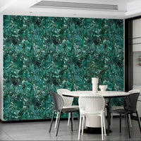 Modern green accent wall.
