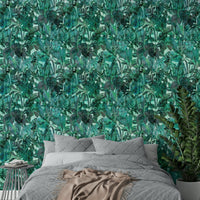 Monochromatic green wallpaper.
