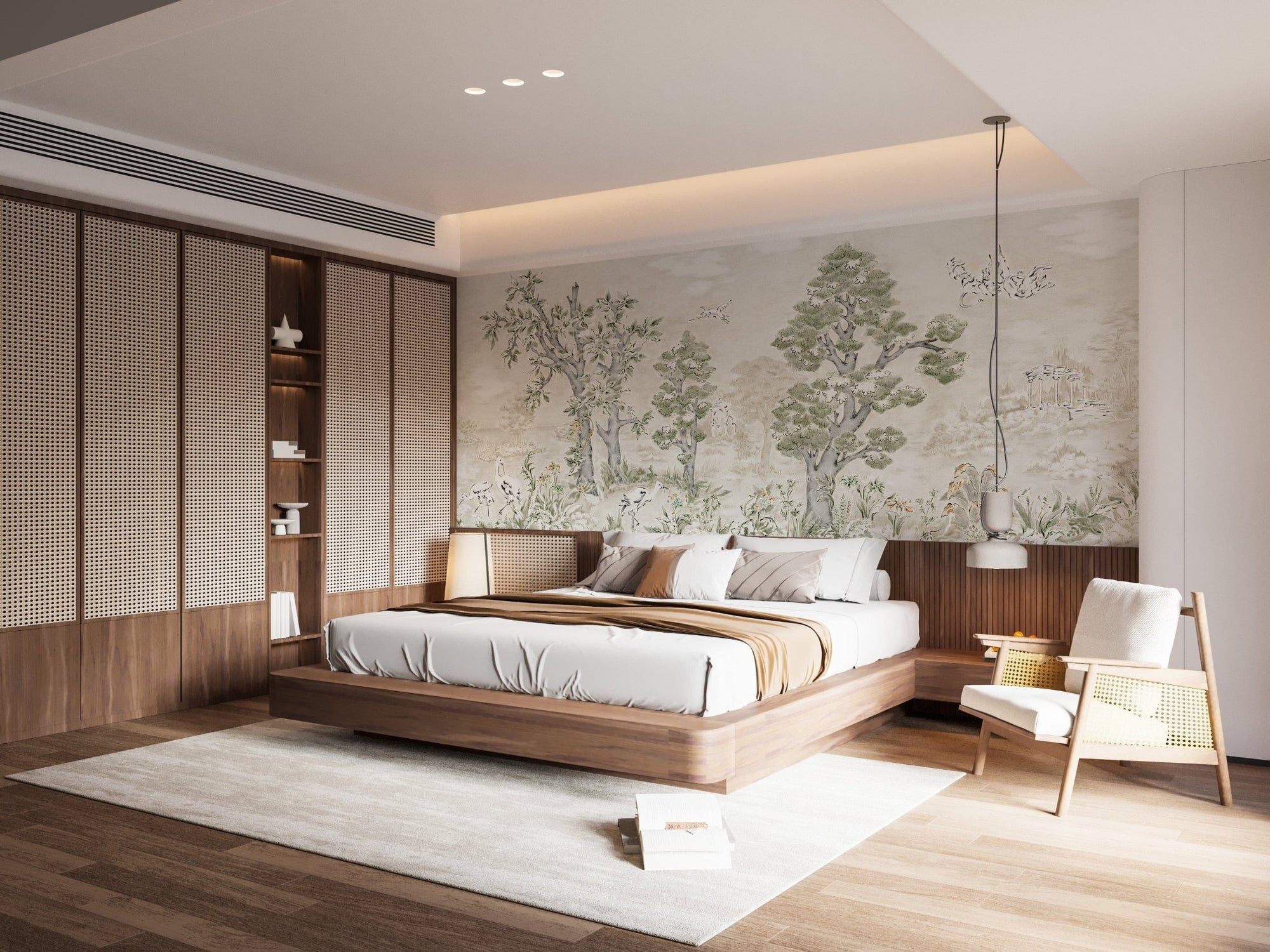 Soft Watercolor Trees Wall Mural A572
